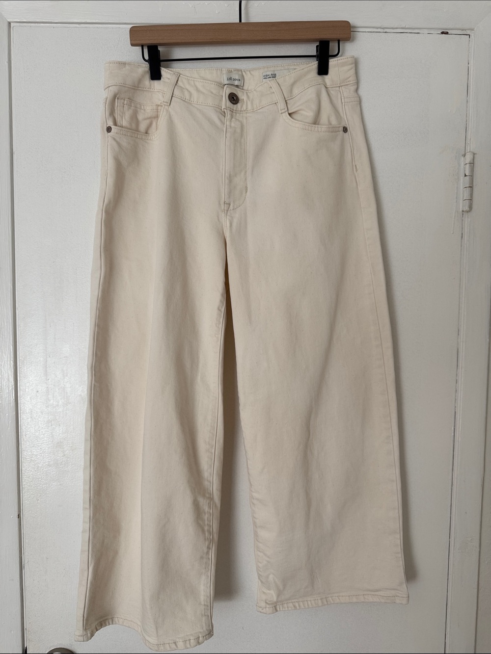 J. Jill Cream Wide-Leg Cropped Jeans